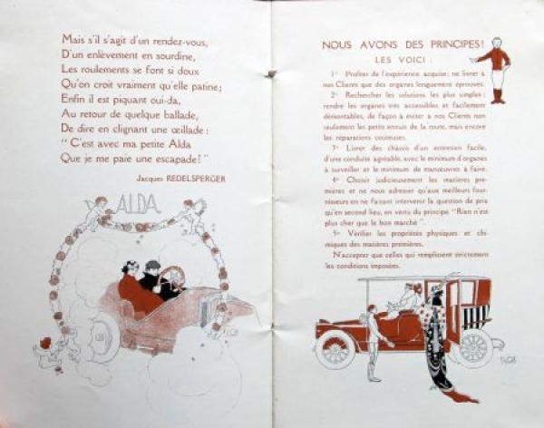 Alda Automobiles Fernand Charron Modelprogram 1920 Carbrochure (7902)